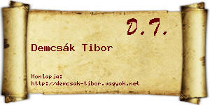 Demcsák Tibor névjegykártya